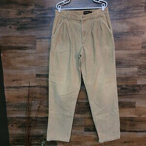 Vtg Eddie Bauer Corduroy Trousers 35x34 Pleated Tan Cotton Preppy Y2K